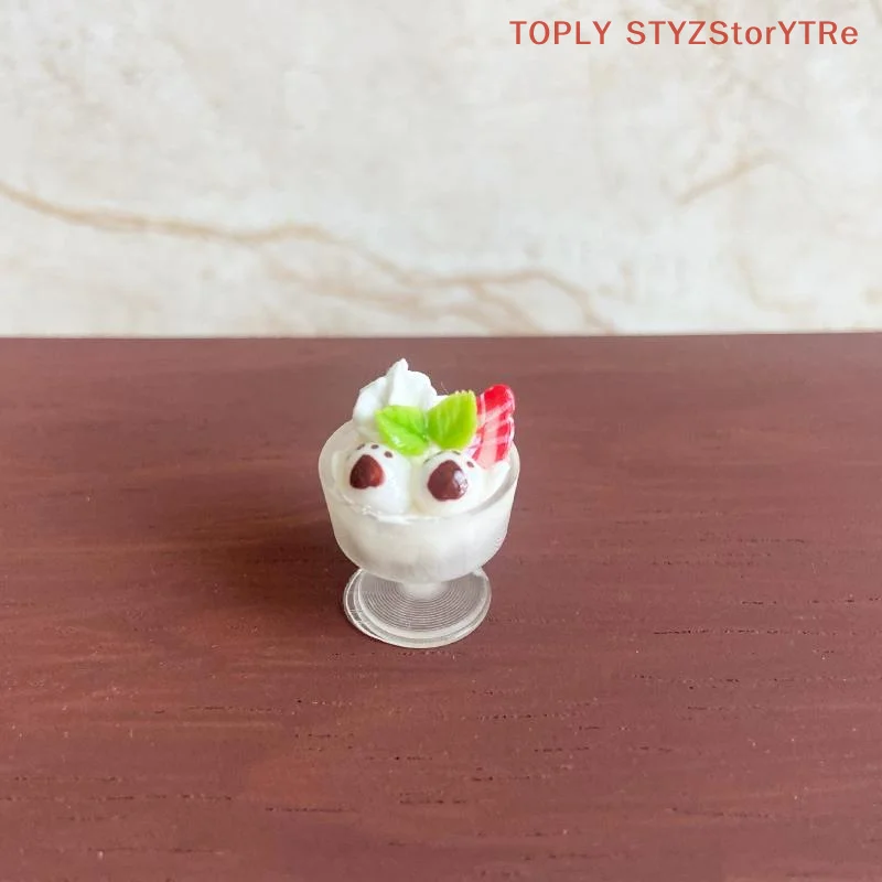 Casa de muñecas en miniatura, fruta, galleta, comida, taza de helado, modelo de juguete para accesorios de muñecas, decoración artesanal, regalo para niños, 1 ud.