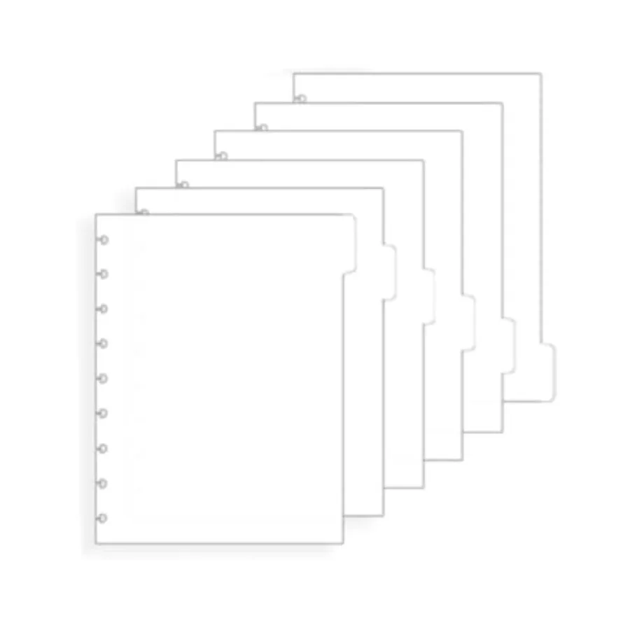 

6 9 Disc Bound Planner 7x9.25 Notebook Classic Size Blank Frosted Plastic Index Divider for Disc Planner Supplies