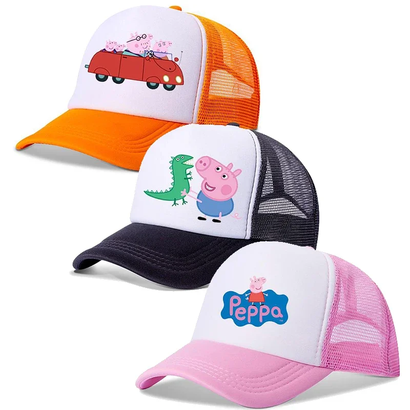 2024 Peppa Pig Baseball Cap Spring Summer Solid Sunhat Boy Girl Cotton Snapback Caps Hip Hop Fishing Hat Birthday Gift