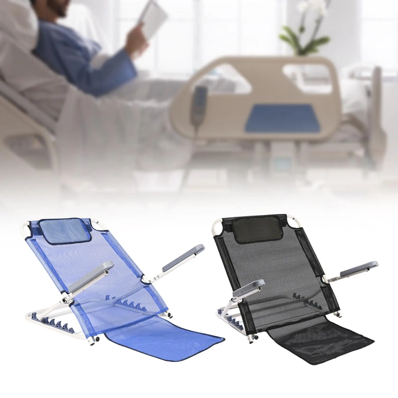 Bed Backrest Support Folding for Elderly with Head Pillow Comfort Multipurpose with Armrests Chair Pad Floor Chair with Backrest