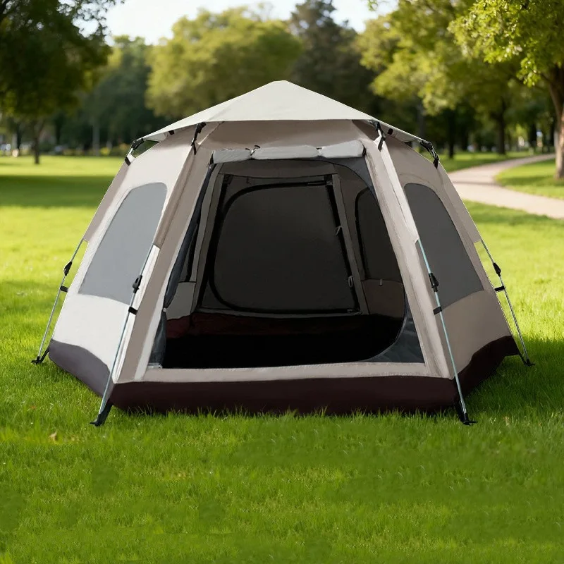 

Outdoor tent hexagonal camping Thickened rain and sun protection camping Children's equipment Automatic field quick opening