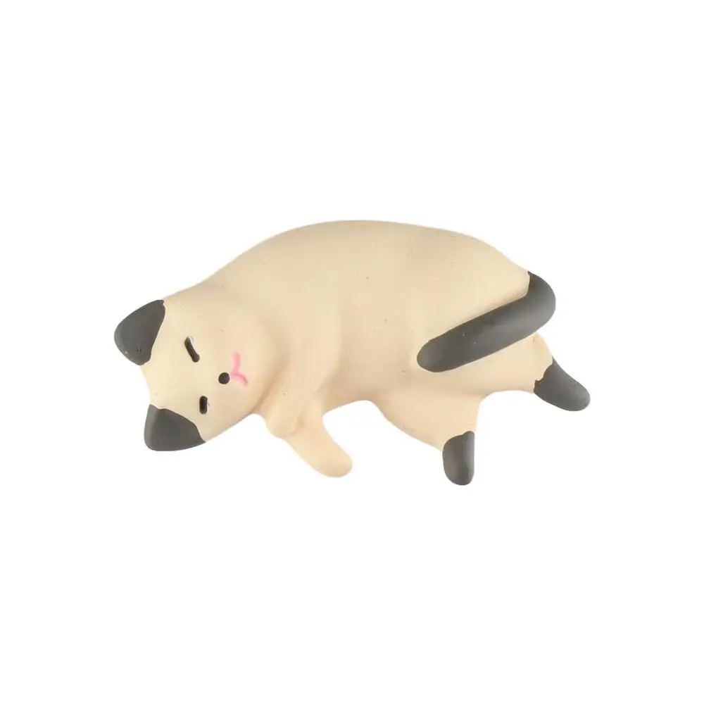 Bonito simulado gato geladeira ornamentos simulação resina gato acessórios sono gato artesanato preguiçoso gato miniaturas