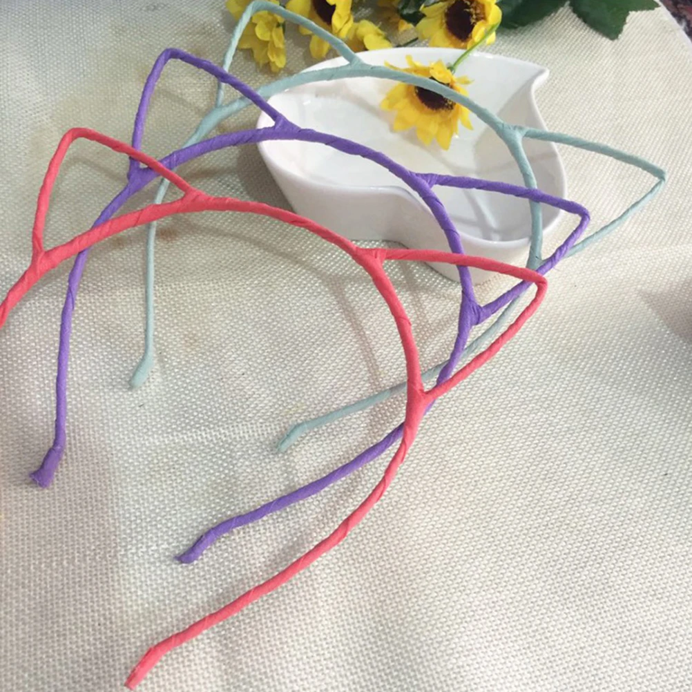 

10Pcs Hair Headband Cat Ear Design Adjustable Party Daily Hairstyle Decoration for Women Girls Cat Ear Hair Hoop