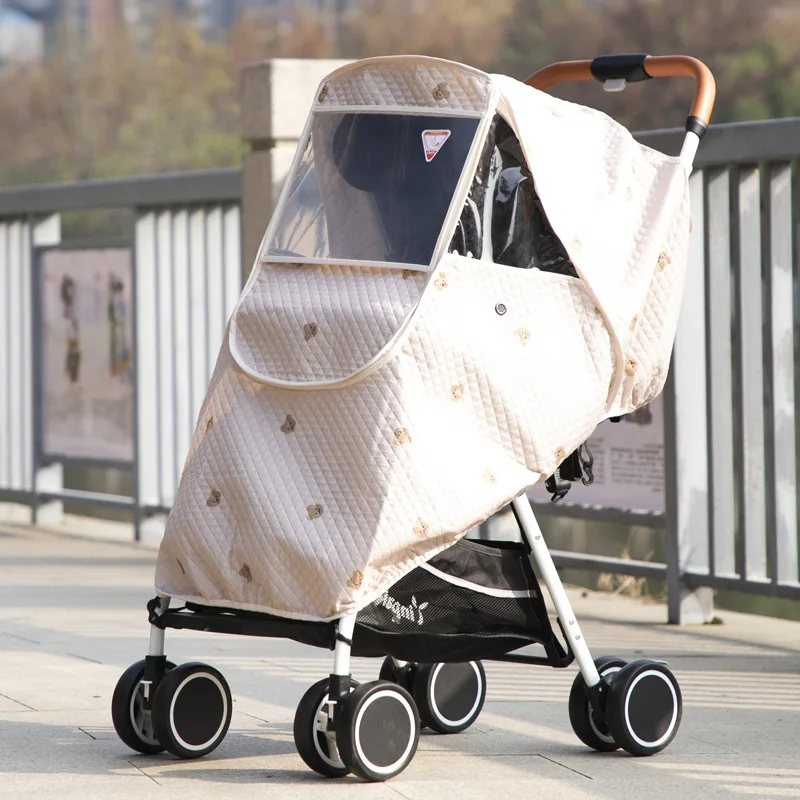 Baby Carriage Walk the Children Fantstic Product Three-Layer Quilted Hair Rain Cover Complete-Type Universal Most Models