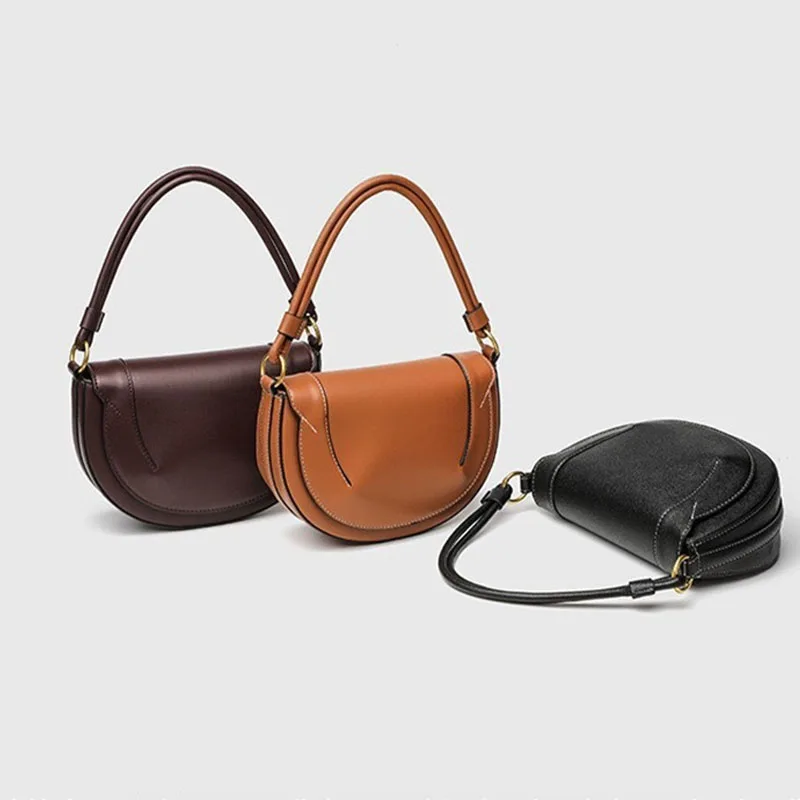 

Luxury Women's Bag Style Saddle Bag Magnetic Buckle Flip Cover Stitched Decoration Handheld Shoulder Crossbody Bag For Women