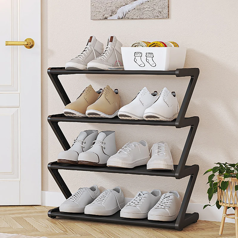 

4-Tier Shoe Rack Small Shoe Rack Organizer Modern Hallway Shoe Storage Free Standing Space Saving Shoe Shelf For Apartment