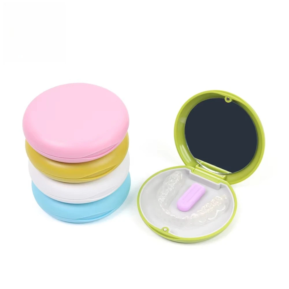 20pcs Orthodontic Retainer Storage Box Denture Magnetic Container With Mirror Oral Correction Care Portable Travel Storage Box