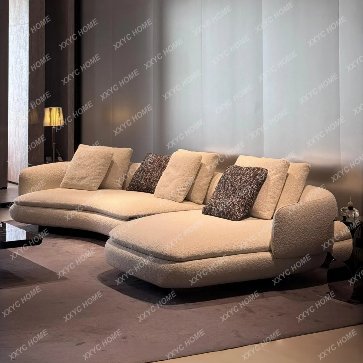 New Vivian fabric sofa special-shaped combination medieval cream style living room high-end corner curved sofa