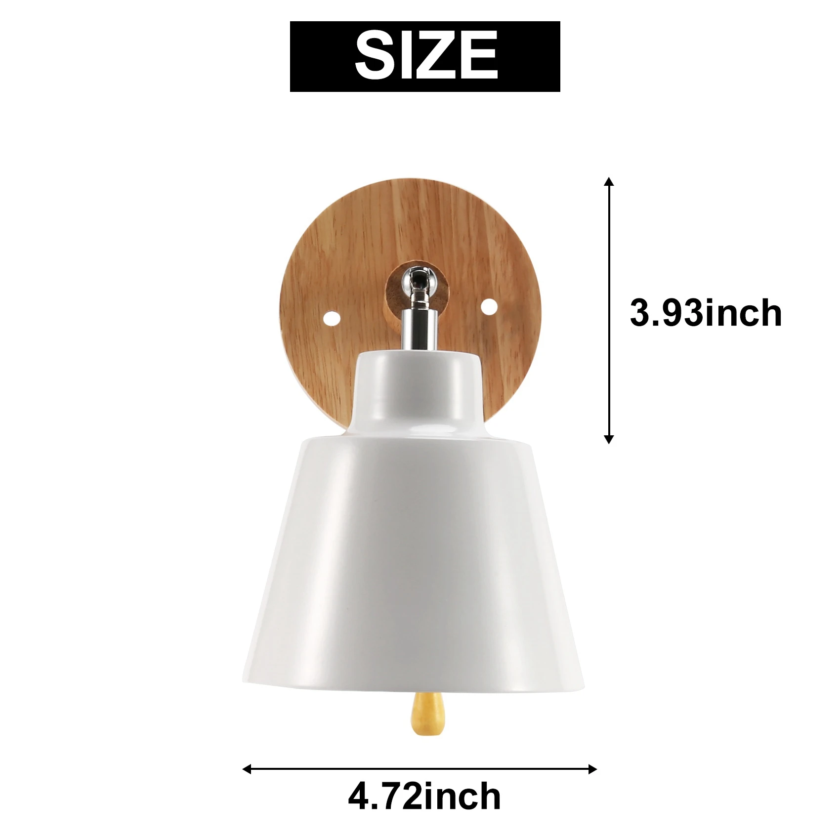 AA19 Nordic Wooden Wall Lamp Bedside Wall Lamp Sconce Wall Light for Bedroom Corridor with Zip Switch Freely Rotatable(White)