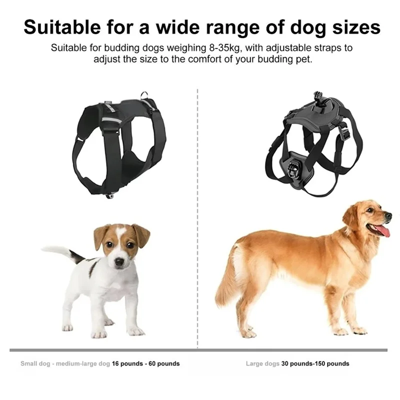 ABCA-Sports Camera Holder Dog Harness Adjustable Chest Strap For Gopro Hero 12 11 10 9 8 7 6 5 4