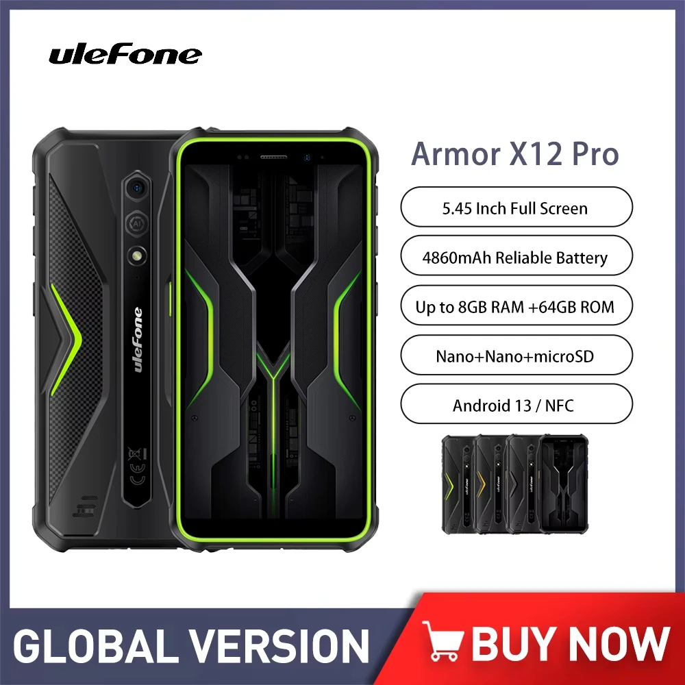 Ulefone Armor X12 Pro-Smartphone Robuste Android 13, Téléphone Portable 4G, 4 Go + 64 Go, 13MP, 4860mAh, 10W, NDavid, Touriste, Prix Bas, En Vente