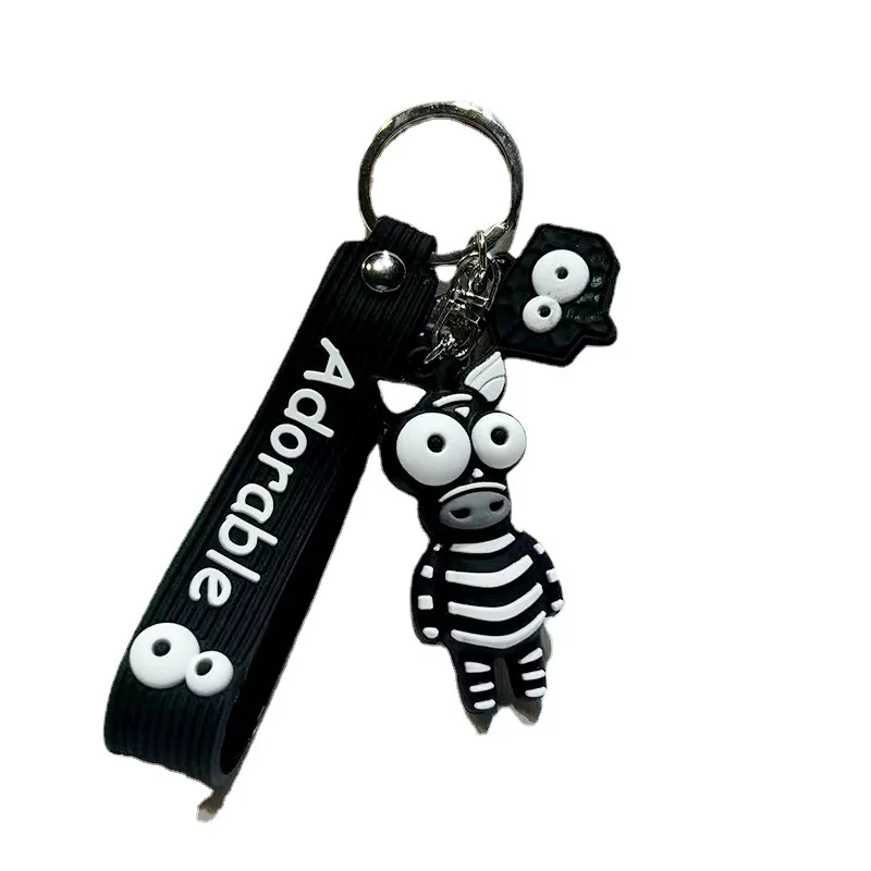 New Eye-Popping Lion Doll Pendant Key Chain Cartoon Cute Pvc Cow Car Student Instagram Tide Bag