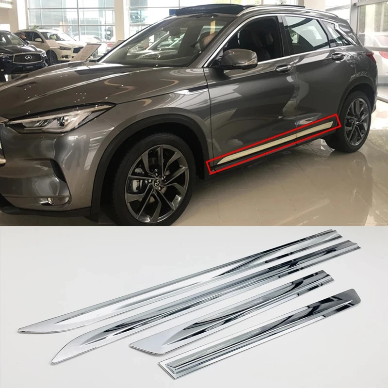 Dla Infiniti QX50 2018 2019 ABS Chrome korpus drzwi z włókna węglowego odlewnictwo korpus drzwi zabezpieczenie przed zarysowaniem listwy boczne