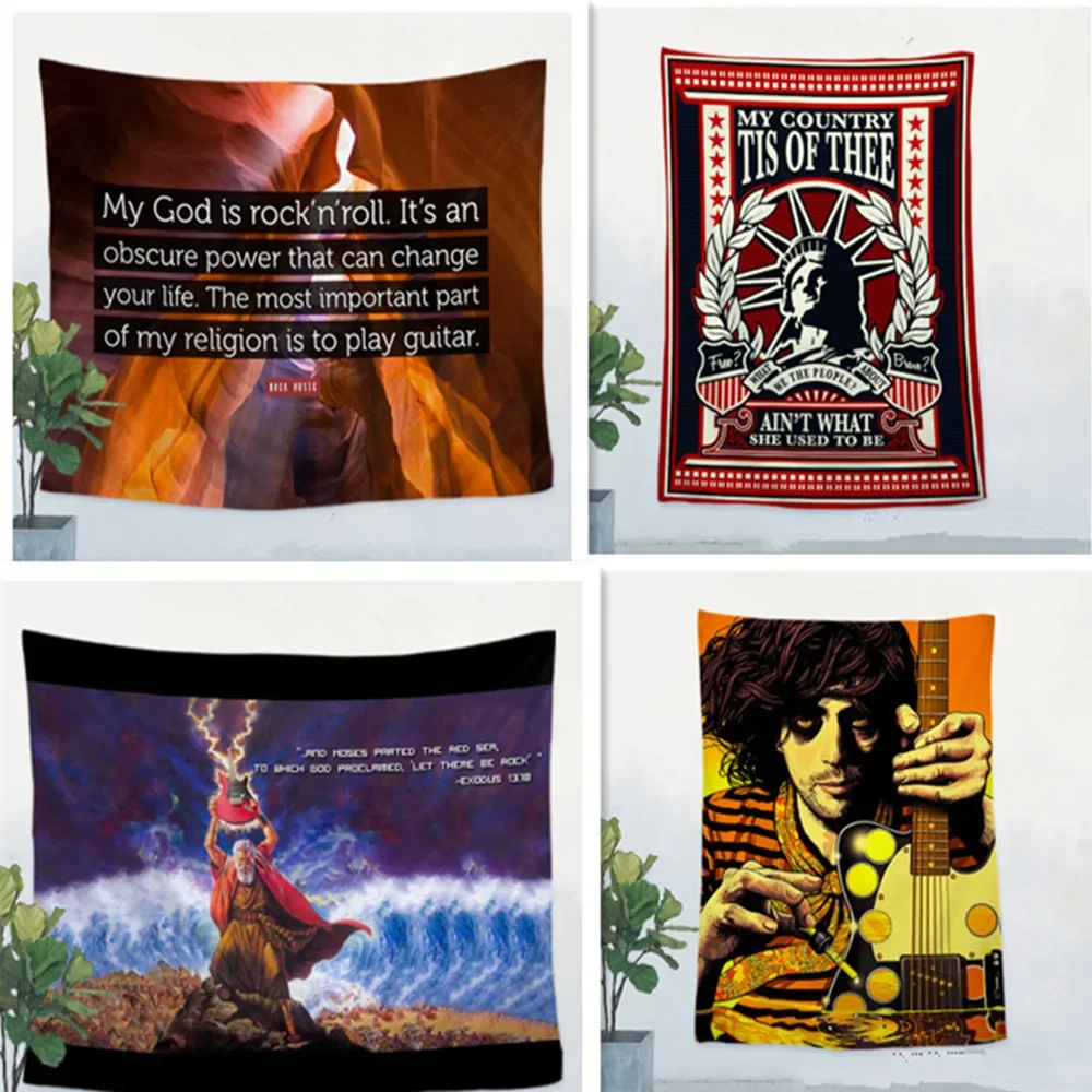 Heavy metal music rock band Reggae flag banner Vintage poster tapestry Hanging painting wall hanging Bar cafe concert home decor