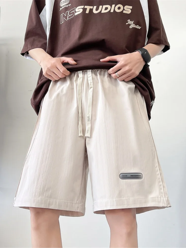 

American Style Sporty Shorts Men Summer Thin Five-Quarter Loose Basketball Casual Pants Youthful Breathable Straight Leg Trou...