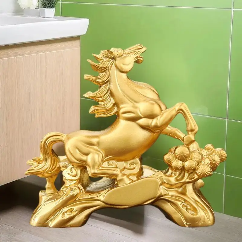 Eccentric Brass Monkey and Horse Statue Designed Key Chain; Ideal for Desk Decoration At Office or Home