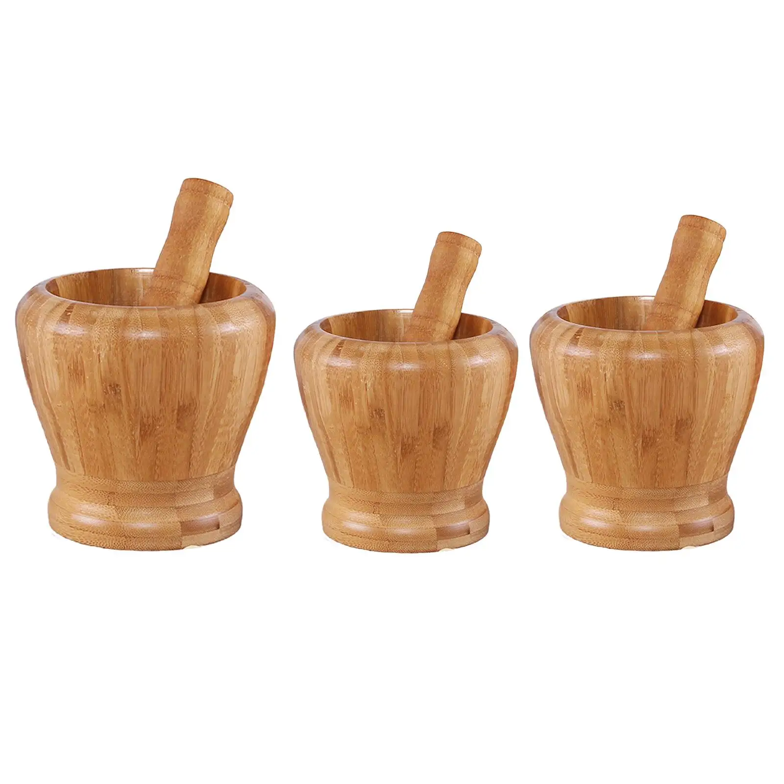 Kitchen Wooden Mortar and Pestle Set Reusable for Pesto Sauce Chutney Ginger