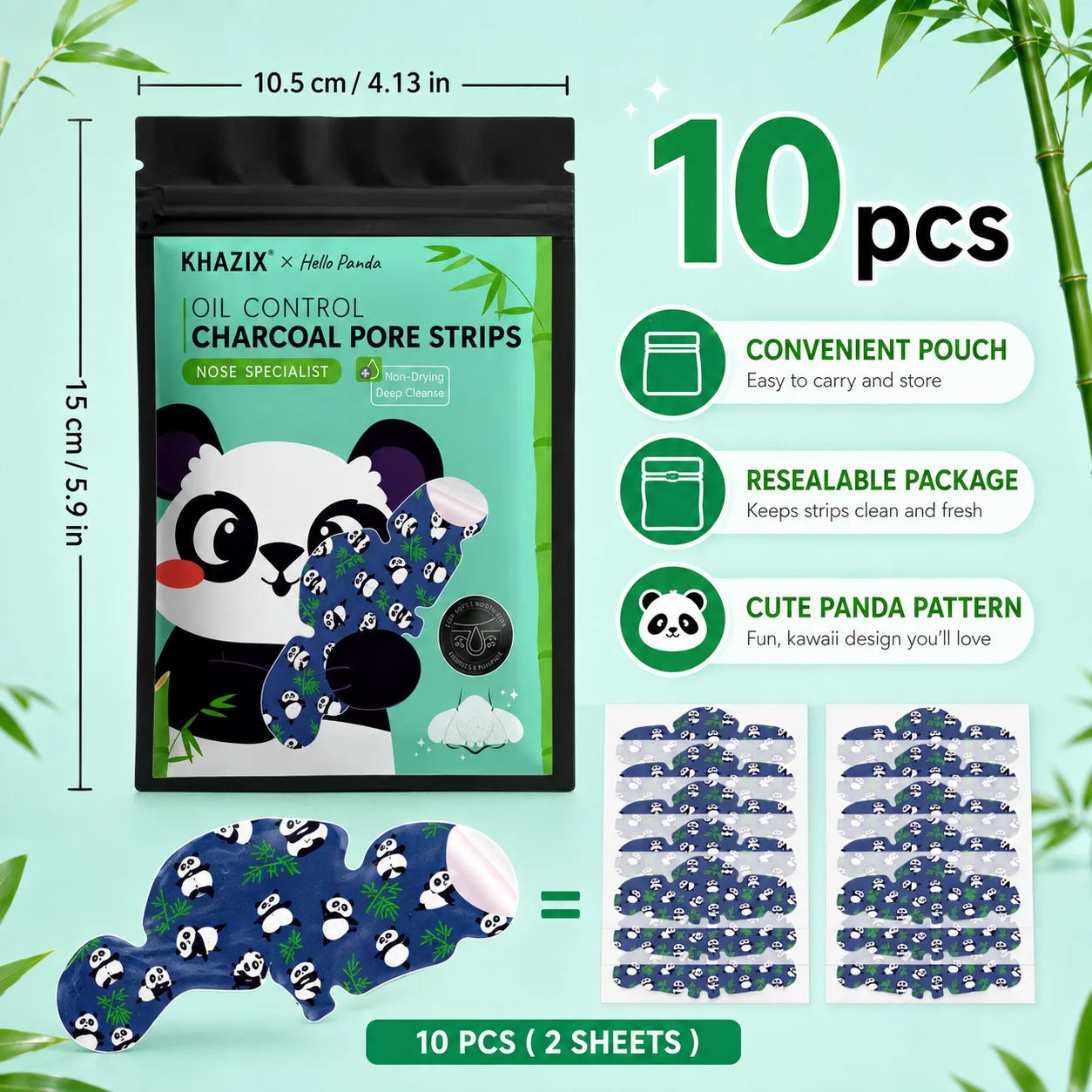 10pcs Cartoon Animal Nose Strips Set, Cute Nose Pore Care Patches, Fun Design Facial Skincare Stickers for Daily Beauty Routine
