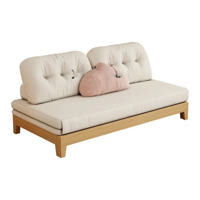 wood sofa foldable sitting and lying dual-purpose anti-cat claw cloth living room bedroom multi-functional invisible sofa bed