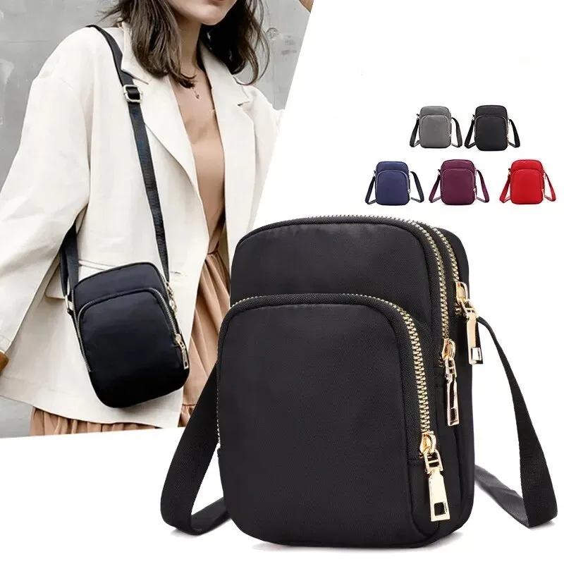 

Women Bag Waterproof Shoulder Bag Crossbody Zipper Mobile Phone Lady Female Multifunction Handbag Wrist Purse Womens Pouch