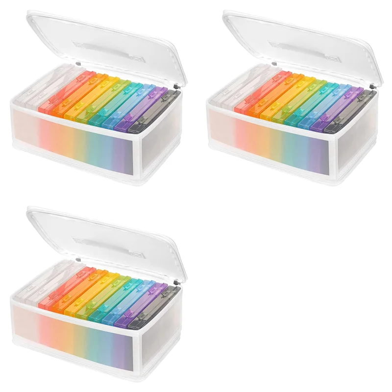 【RECOMMEND】3Pcs 4X6 Inch Photo Storage Boxes Photo Case With Handle, 10 Inner Plastic Photo Keeper, Scrapbook Container Box