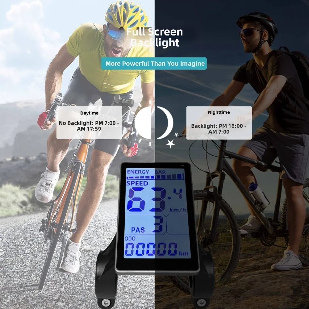 

Electric Bicycle LCD Instrument Panel For Mountain EBike Bicycle Odometer Accessories ABS 5-pin Waterproof Connector IP65