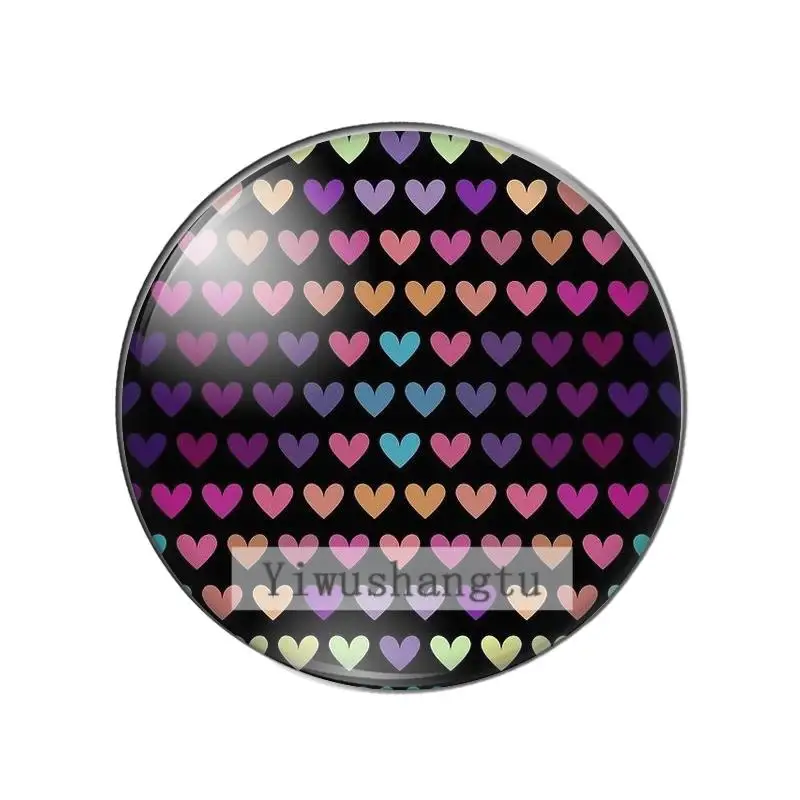 Beauty Patterns sweet heart   8mm/10mm/ 12mm/Round photo glass cabochon demo flat back Making findings ZB0543