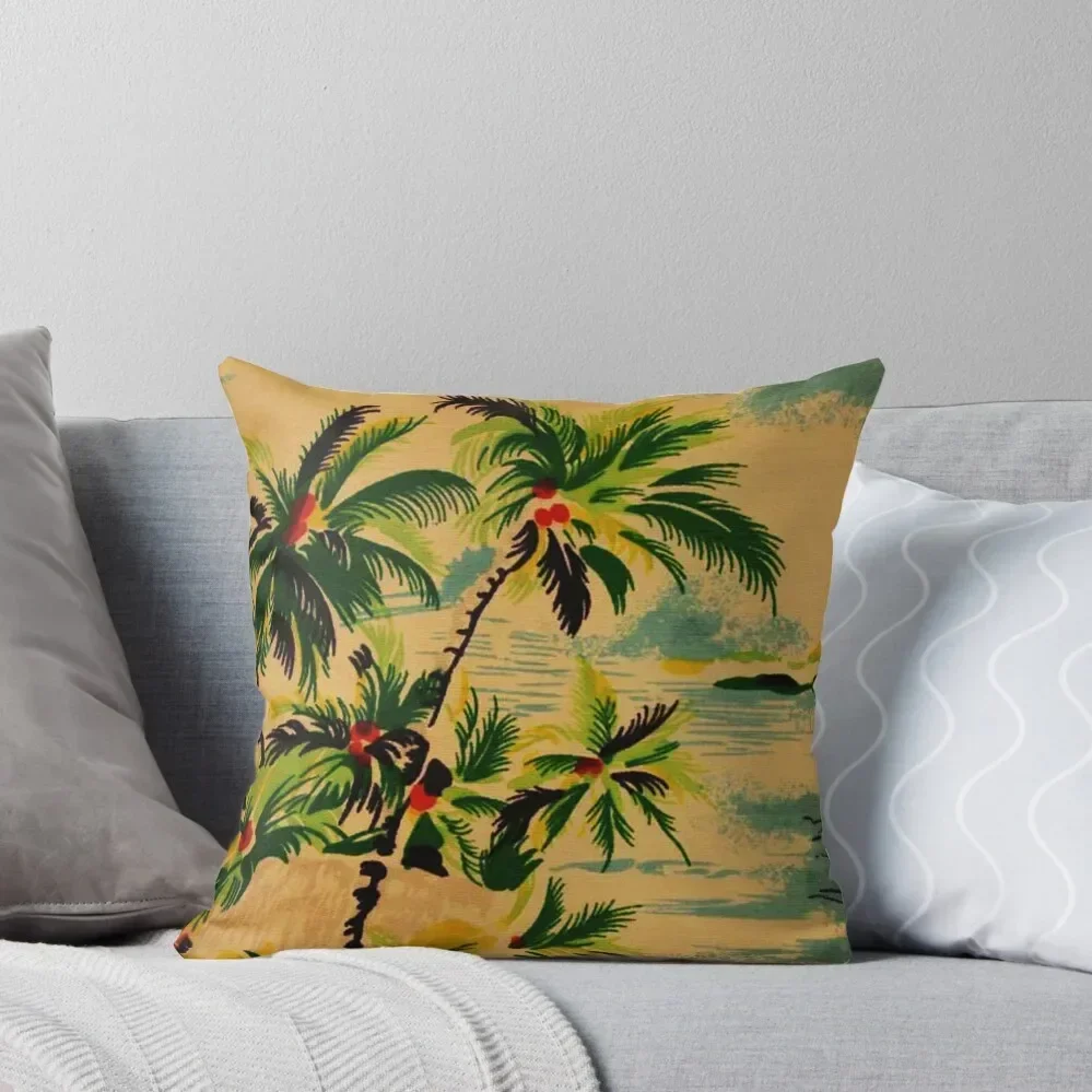 

Vintage Hawaii Cushion Cover Hawaiian Island Palm Trees Throw Pillow pillows decor home ornamental pillows Custom Cushion pillow