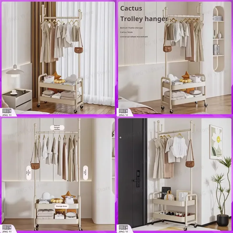 Cactus Coat Rack Metal Iron Clothes Stand Hat Hanger Storage Organizer Living Room Bedroom Entryway Shoe Rack Durable