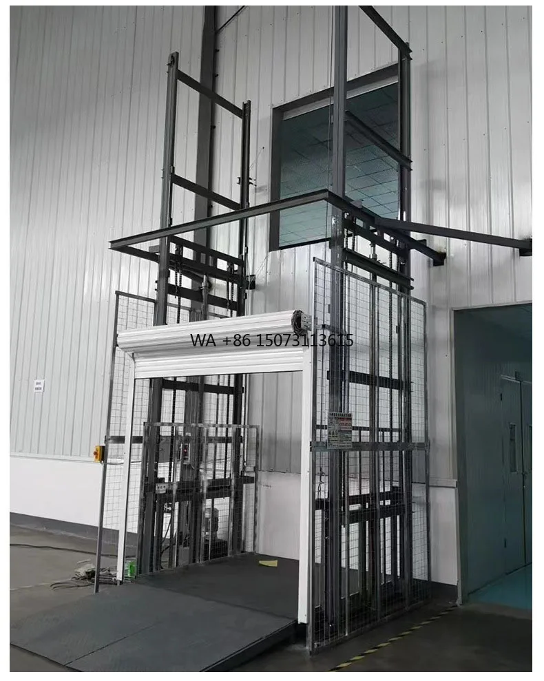 LEO HYDRAUL 2m Electric Warehouse Cargo Lift 2-10Ton Steel Hydraulic Goods Lift with Motor for Restaurants