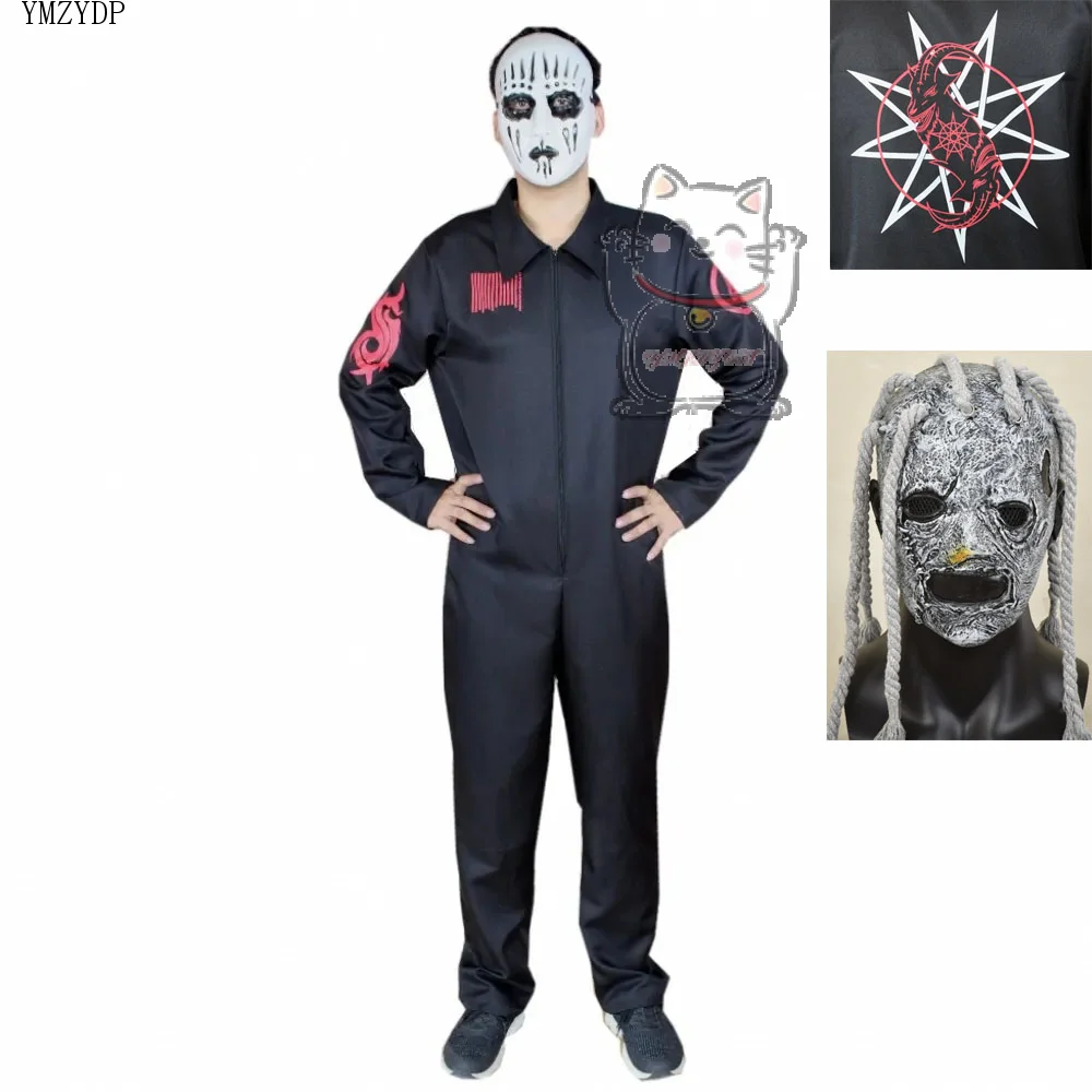 Venda quente slipknot macacão presente de aniversário dos homens máscara de festa de halloween cosplay traje adereços macacão traje