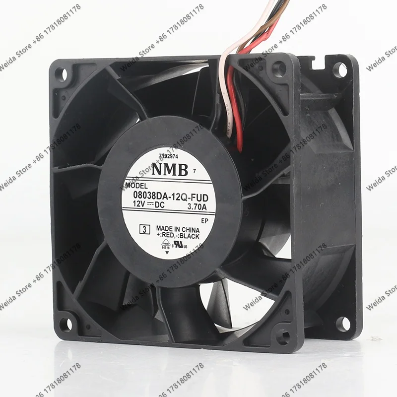 

Original genuine NMB 08038DA-12Q-FUD high airflow 5V 24V 48V DC12V 3.7A 8038 variable frequency cooling fan