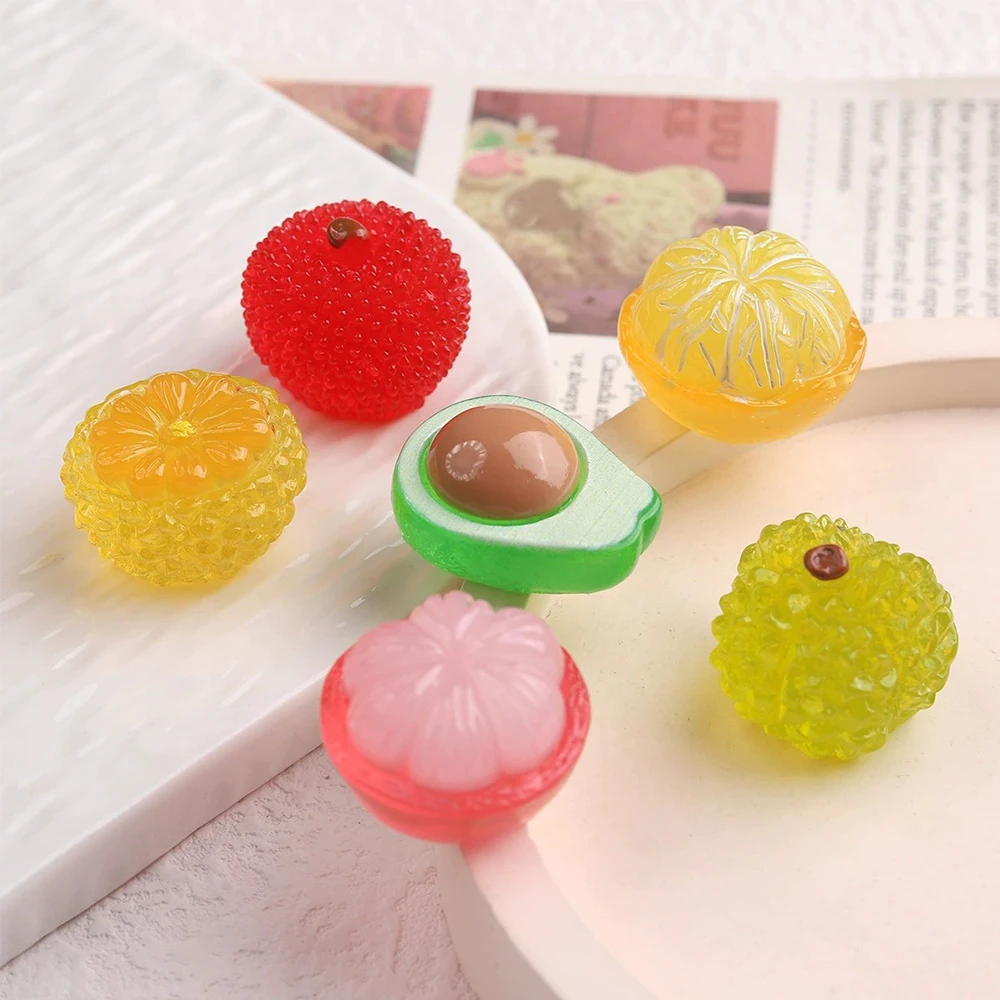 5PCS 3D Fruit Series Miniature Flat Back Resin Cabochons For Hairpin Scrapbooking DIY Home Decor Craft Accessories