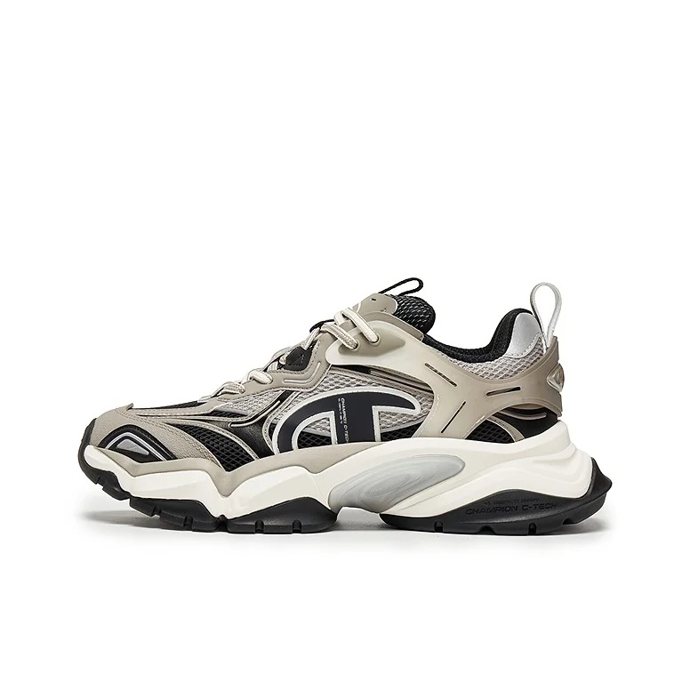 Champion Shark Tooth Shark Shoes Power Armor Fabric Balance Low top Casual Shoes Men's Pebble Silver Gray Black U5CFCCM01P4