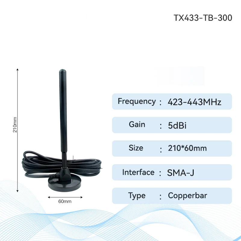 CDSENET 433MHz Wifi Antenna High Gain 5dbi Magnetic Base 3m Feeder External Cable Sucker Omnidirectional Wifi Antenna