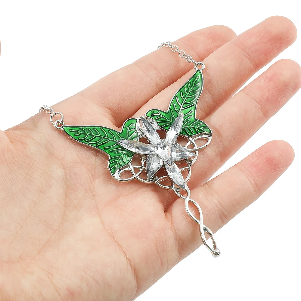 Arwen Evenstar-Long Elven Leaf Pendant Necklace for Men and Women, Movies Jewelry, Fashion