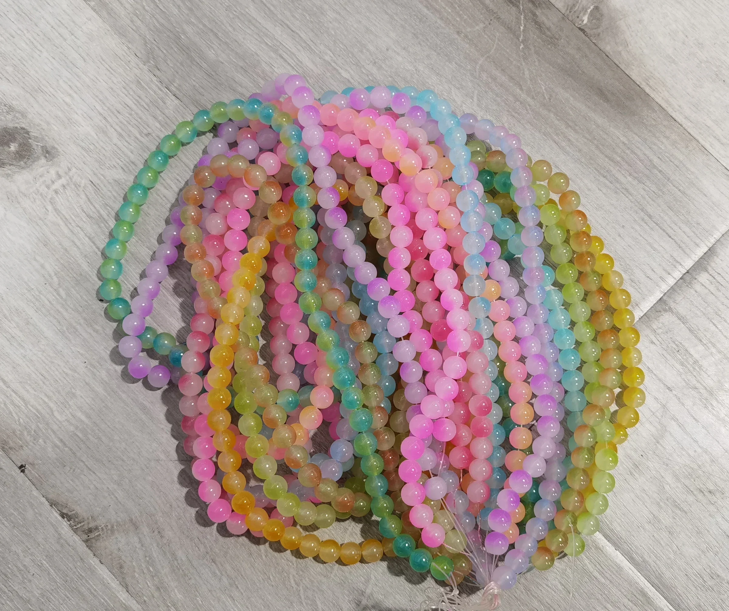 Imagem -03 - Grânulos de Vidro Misturados para Mulheres 20 Strand 10 mm 40 Pcs Cada Strand Jóias Faça Você Mesmo M12