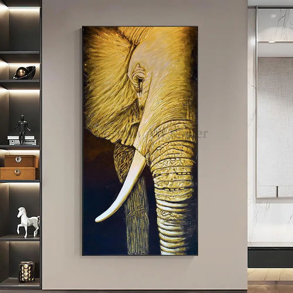 

Elephant large Artwork Canvas Interior Paintings Prints Modern Nordic Animal Aesthetic Wall Posters Pictures Room Decor Hogar