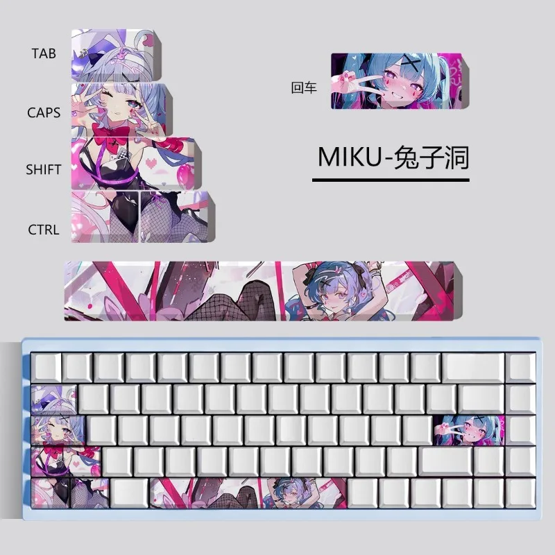 Beautiful Girl Theme Anime Keycap Mechanical Keyboard Original PBT Customized Cute Keycap PC Game Keyboard Collectio Gift Keycap