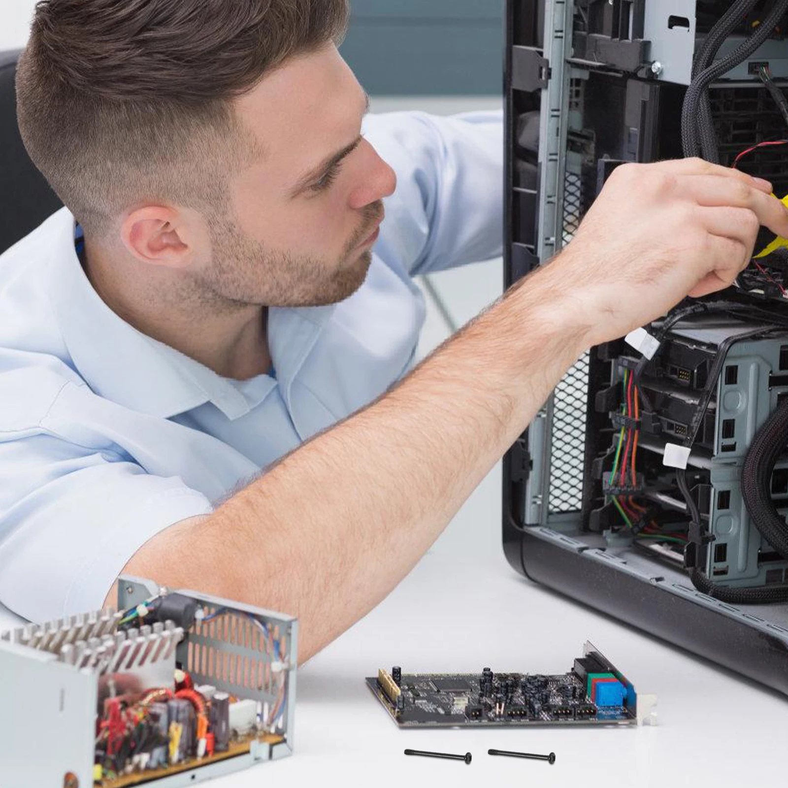 

50Pcs Durable Metal Pc Fan Screws Ideal for Upgrading and Fastening Computer Cooling Fans Computer Fan Screws Rivet for Pc Case