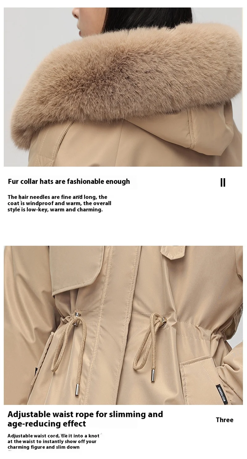 ZAROY Detachable Women Coat 3 Ways Wearable Jacket Puffer Cotton Parkas Winter Fur Hooded Zipper Coat куртка женска