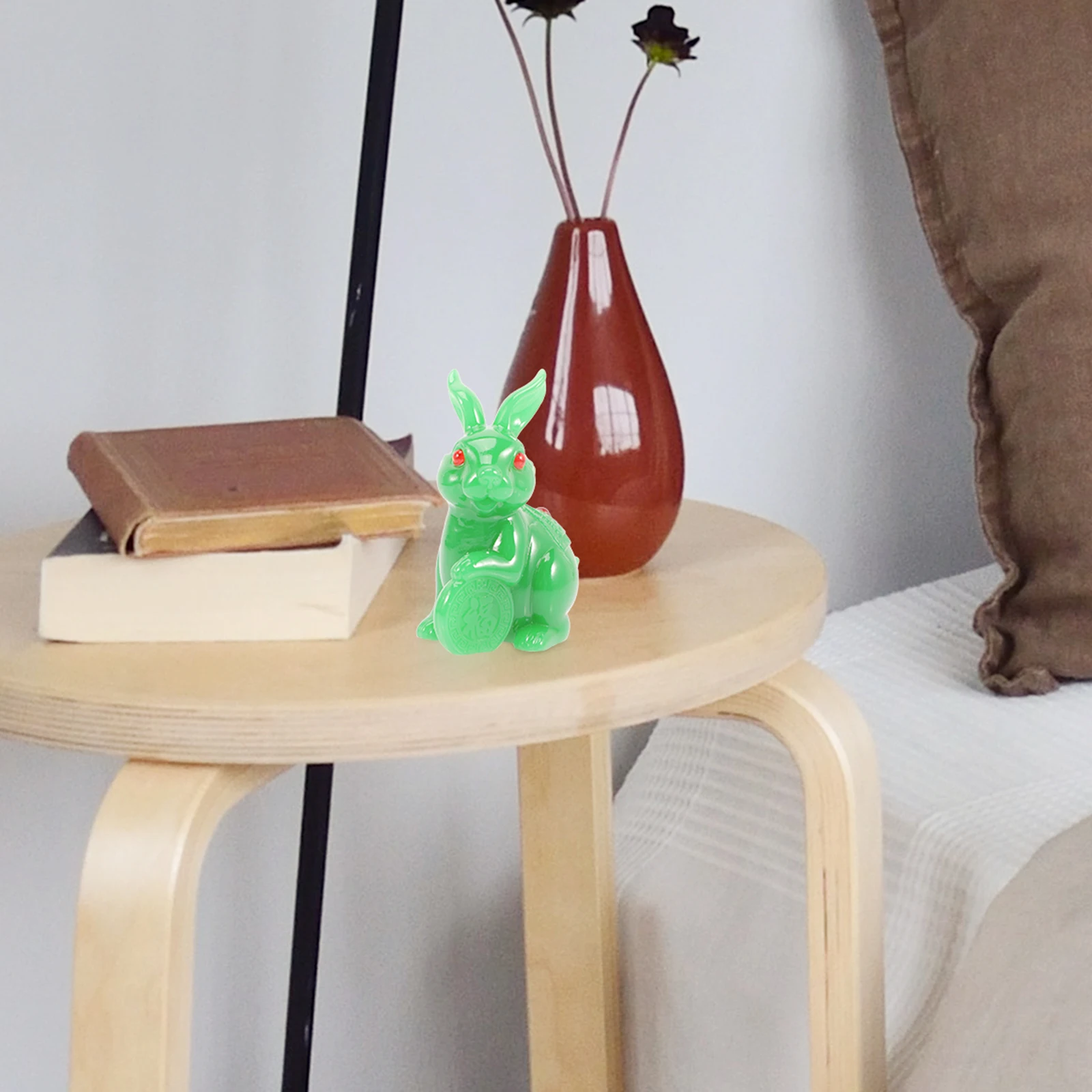 

Cute Statue Resin Small Ornament Desktop Decor Tabletop Mini Home Decoration Zodiac Year Bunny Figurines Desktop Bunny