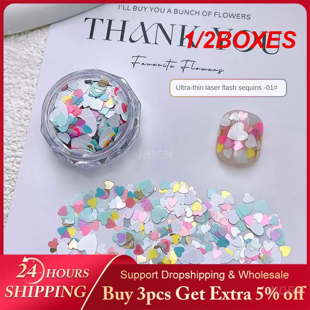 1/2BOXES Laser Sequins Ultra-thin Easy To Use Rhinestones And Decorations Manicure Sequins New Multi-function Nail Art