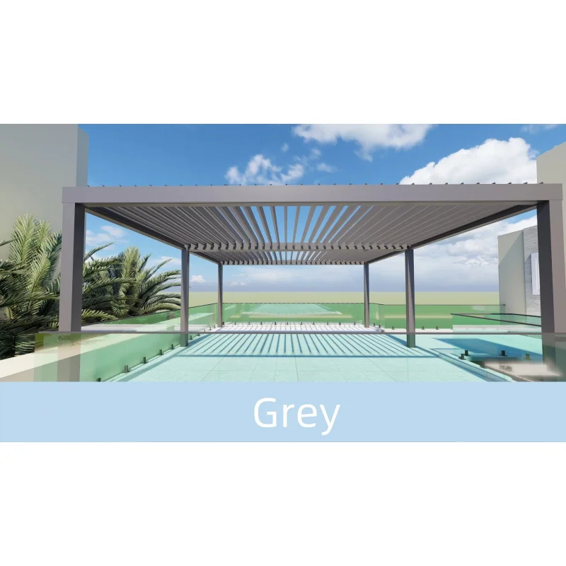 Bioclimatic Aluminum Louvered Pergola – Adjustable Louvers, Rainproof Design, Patio & Terrace Shade Structures