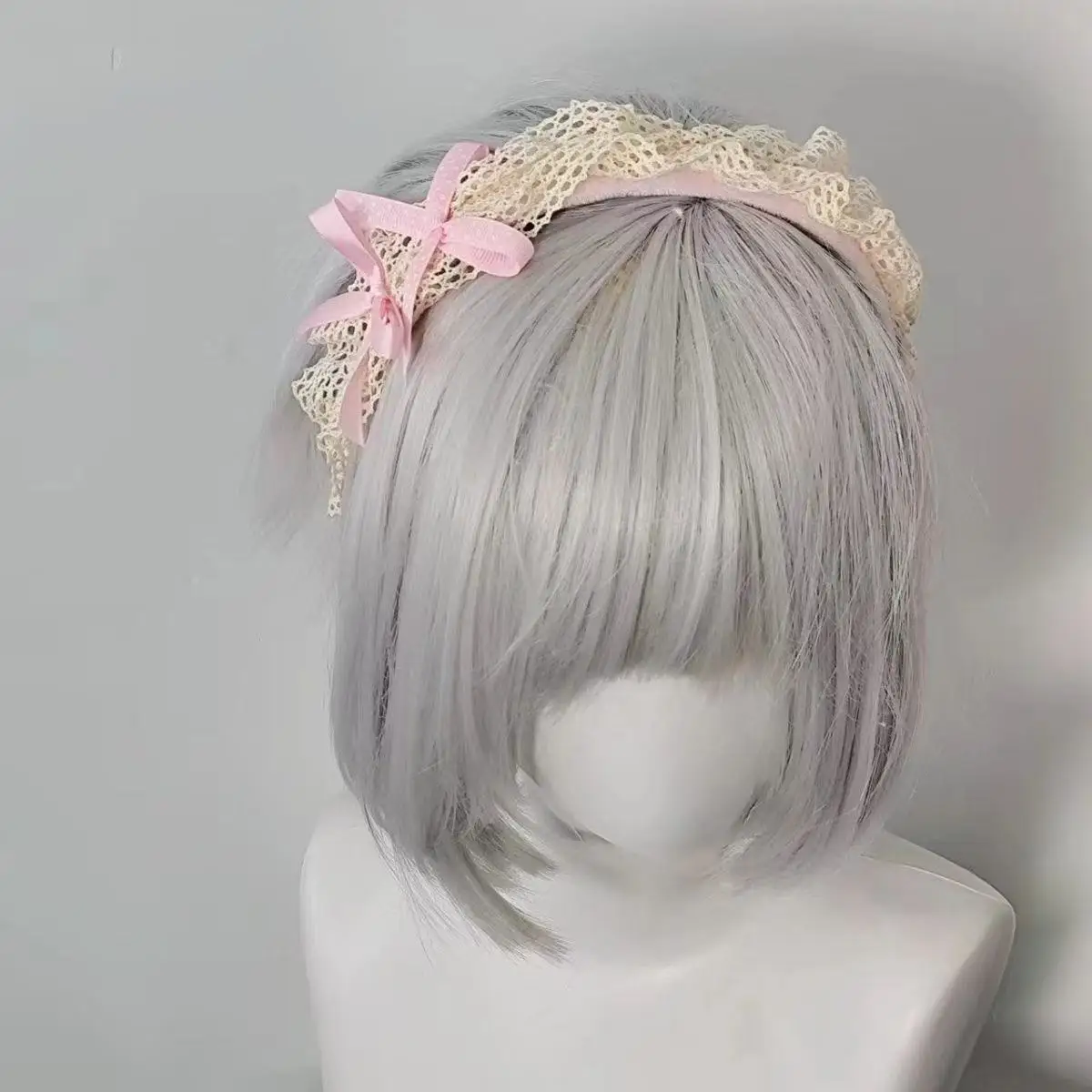 Mori Girl Sweet Lace Bow Headband With Wide Edge Mesh Headband Fairy Lolita Hair Accessory