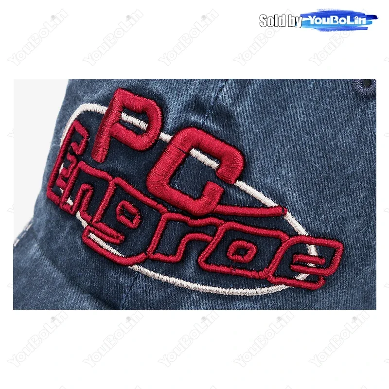 New European and American style coating faded old baseball cap three-dimensional embroidery PC letter sunshade soft top hat