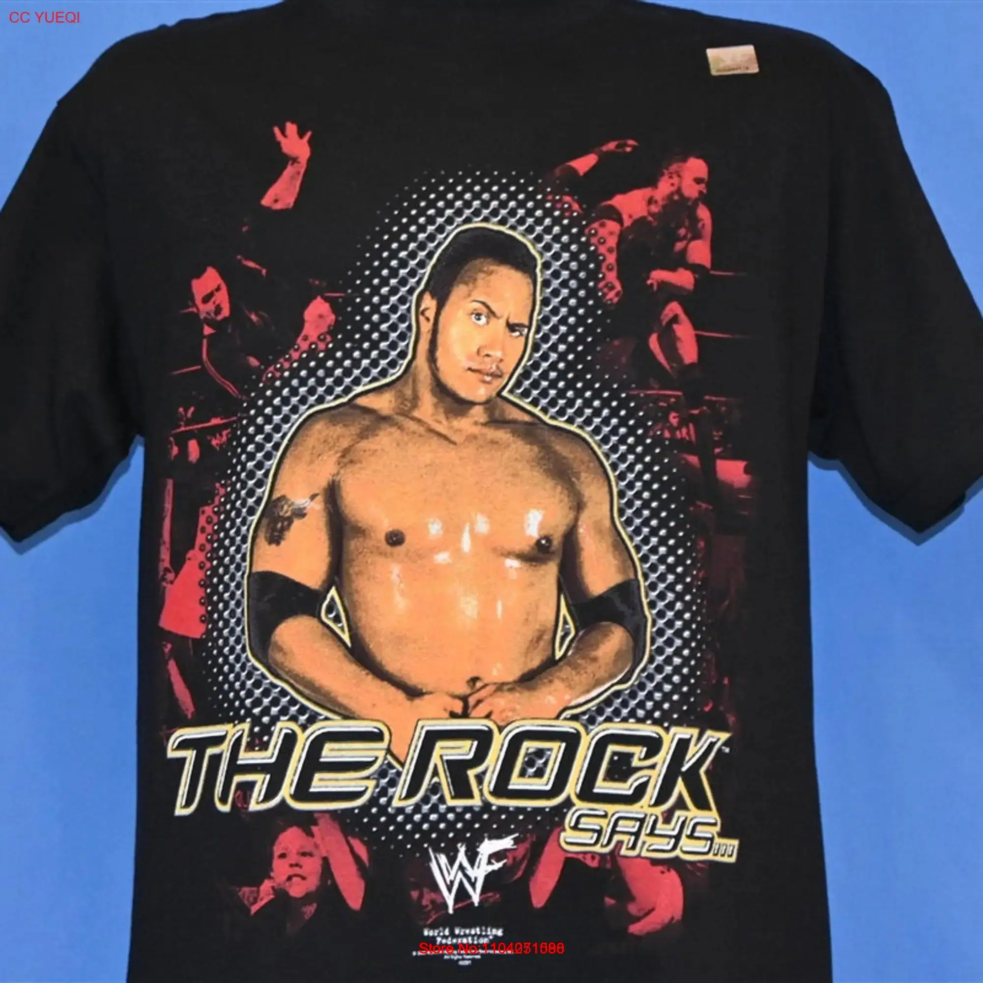 Y2K Dwayne The Rock Johnson Says WWF Smackdown Hotel Deadstock t shirt Medium long or short sleeves