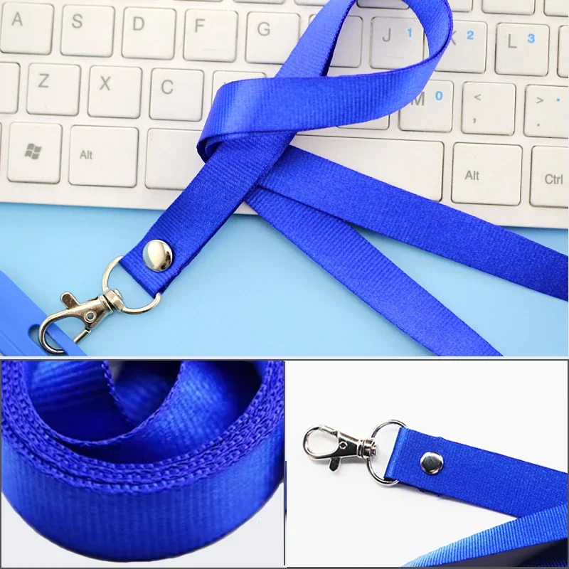 1Pcs Thicken Pure Color Lanyards Safety Hanging Neck Strap Lanyard For Mobile Phone ID Name Badge Holder Keys Metal Ring