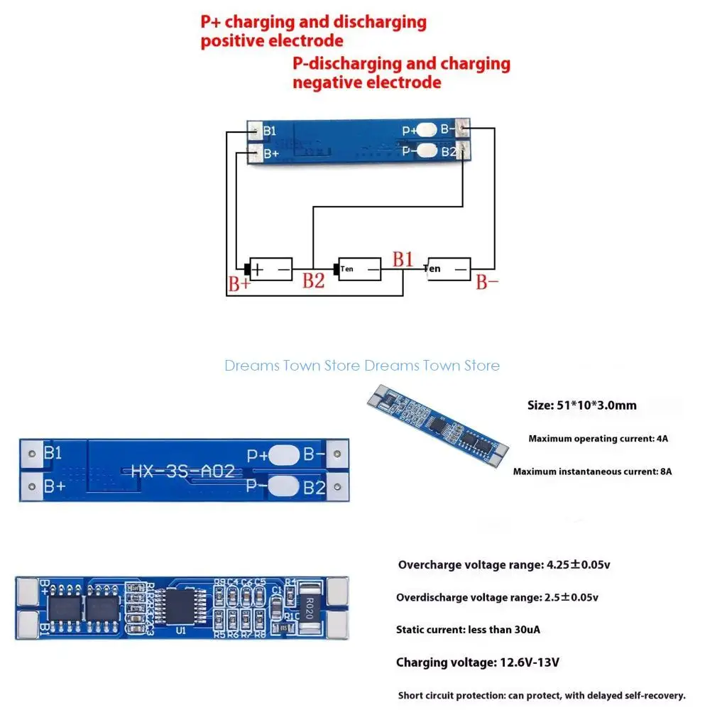 

HX6A 3S 12V 18650 Модуль защиты зарядного устройства для литиевых батарей на печатной плате для электронных гаджетов и на