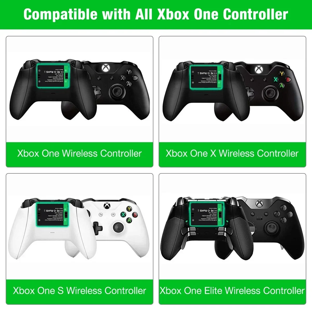 PURFIELD 2 x2600mAh Rechargeable Battery For Xbox Series X/S/Xbox One S/X Controller Battery For Xbox One + USB Battery Charger